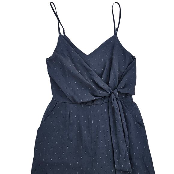 Black Sparkle Jumpsuit Everly Size S Small Sleeveless Wide Leg Crop Side Tie EUC - Picture 10 of 12